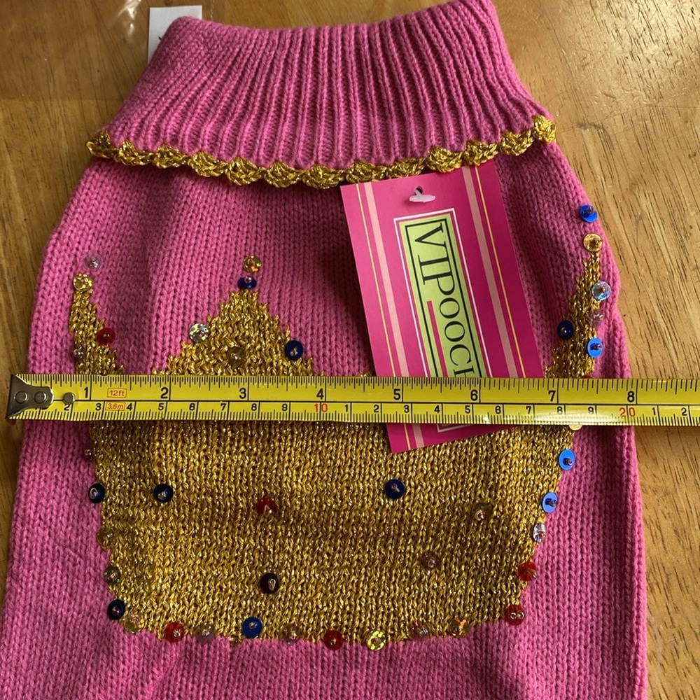 ! Dog Vipoochy Sweaters size S pink with crown mix wool with angora ligh… - Picture 5 of 9
